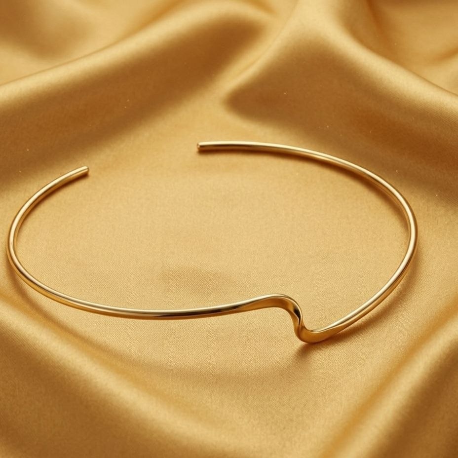 Revaaj Aura Gold Wave Choker Necklace