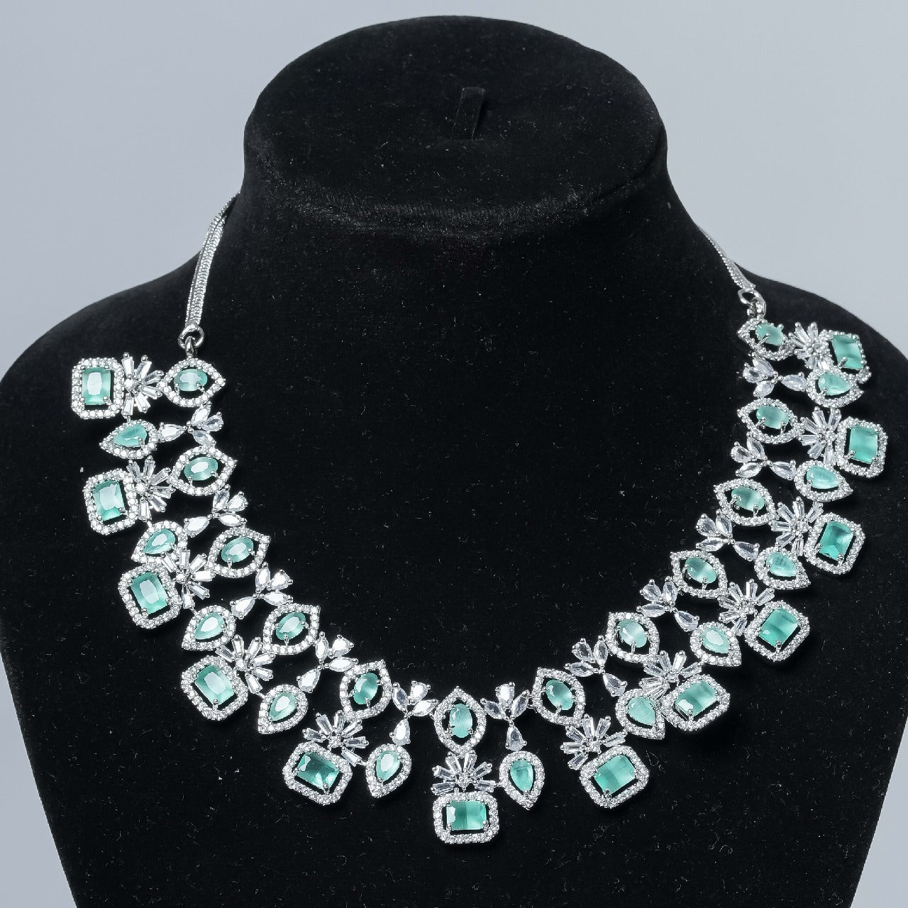 Emerald Radiance CZ Necklace & Earrings Set
