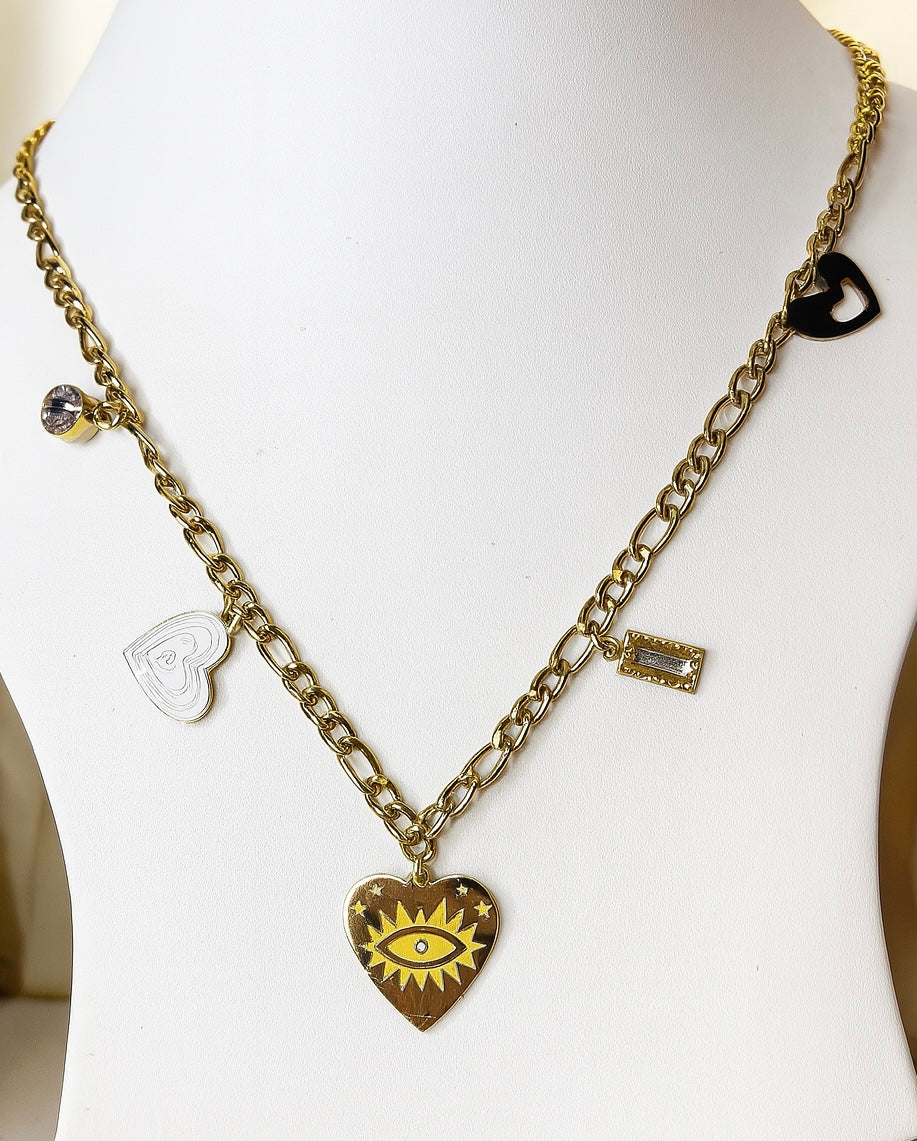Celestial Charm Gold Necklace (Anti-Tarnish)