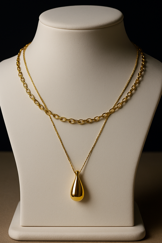 Golden Glow Layered Necklace (Anti-Tarnish)