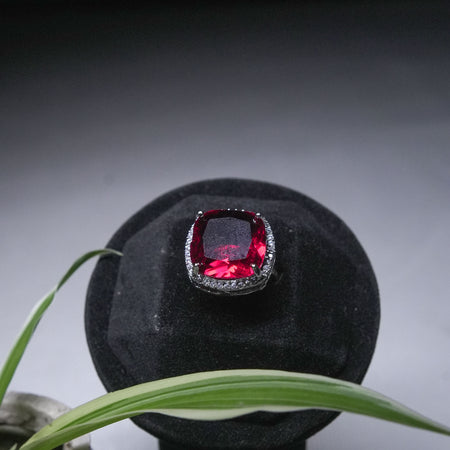 Crimson Elegance Statement Ring