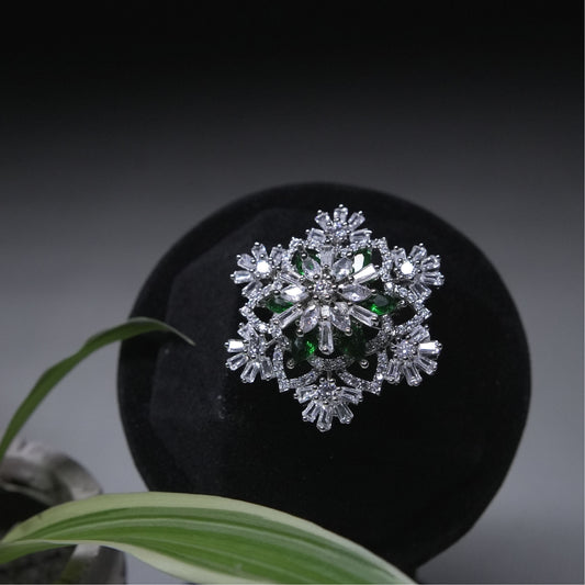 Emerald Bloom Cocktail Ring