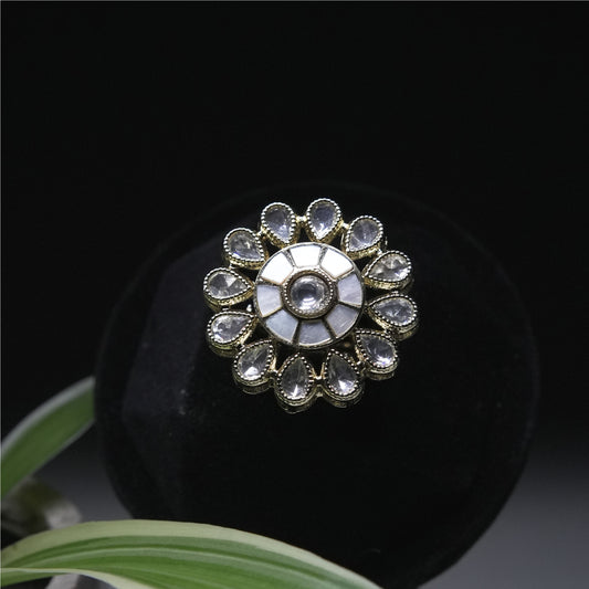 Kundan Blossom Heritage Ring