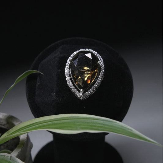 Midnight Glow Teardrop Ring