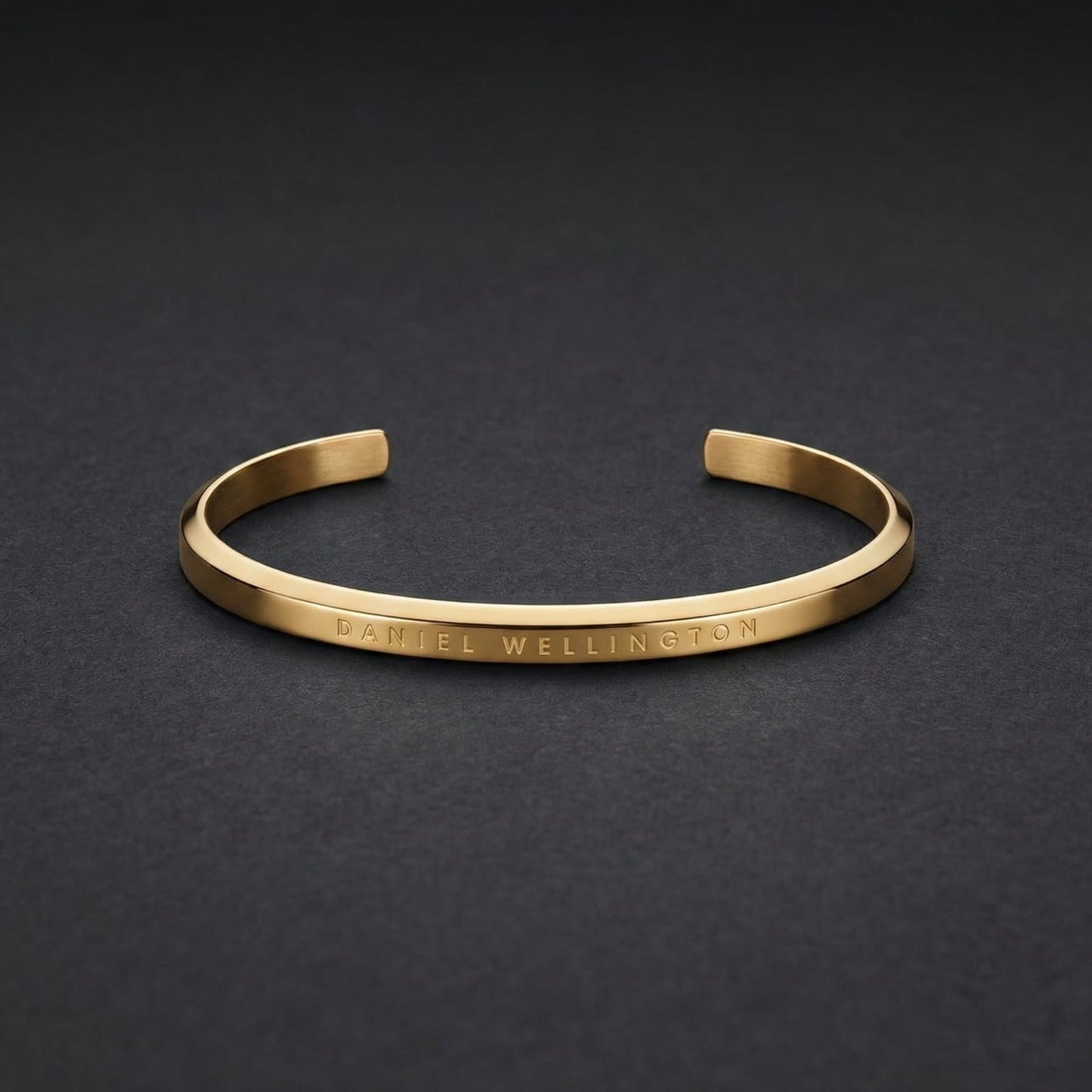 Minimalist Gold-Tone Engraved Cuff Bracelet