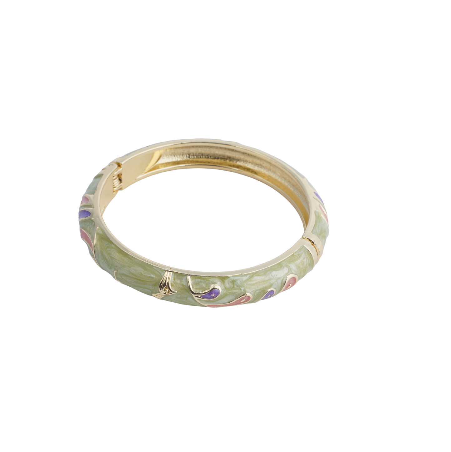Gleaming dual-band, open-cuff bracelet on a black mannequin hand white image - Revaaj