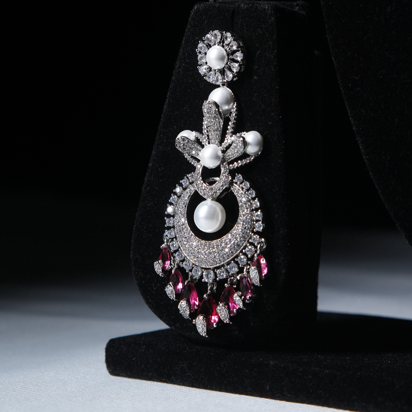 Ruby Cascade Pearl & Diamond Necklace Set