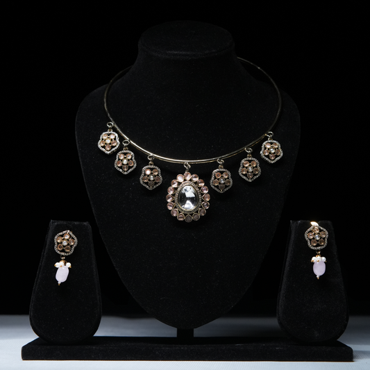 Vintage Charm Kundan & Pearl Necklace Set