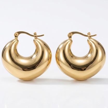 Revaaj Anti-Tarnish Gold Dome Hoop Earring