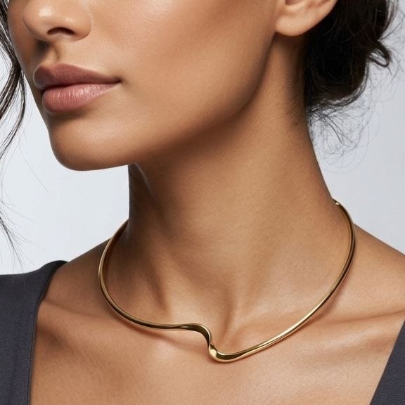 Revaaj Aura Gold Wave Choker Necklace