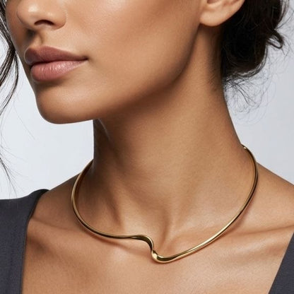 Revaaj Aura Gold Wave Choker Necklace