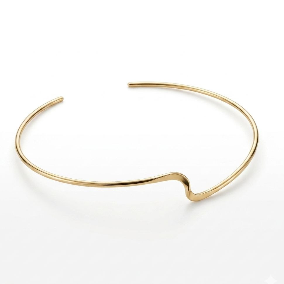 Revaaj Aura Gold Wave Choker Necklace