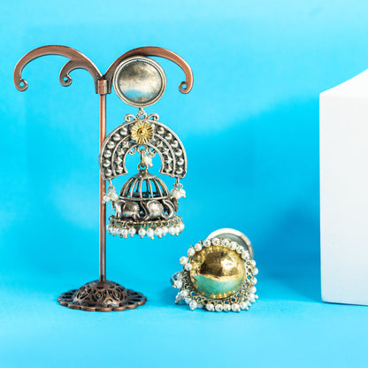 Antique Elephant Motif Jhumka Earrings
