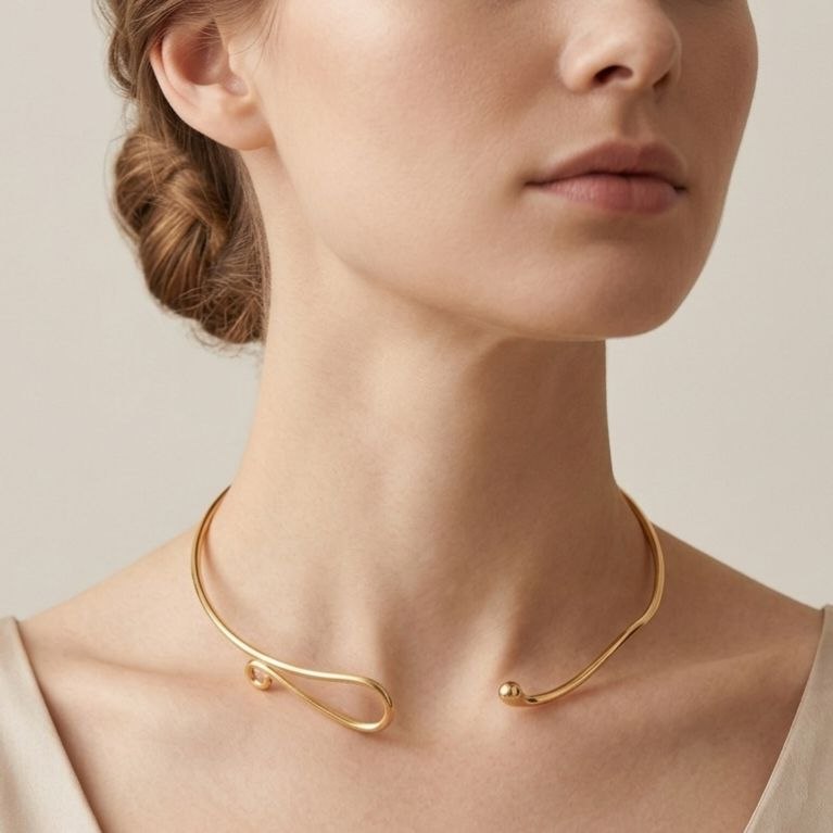 Revaaj Aura Gold-Tone Open Cuff Choker & Bracelet