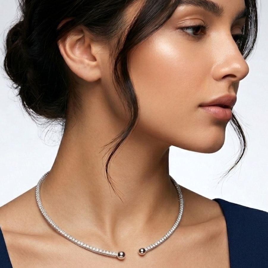 Solitaire CZ Choker Necklace | Revaaj