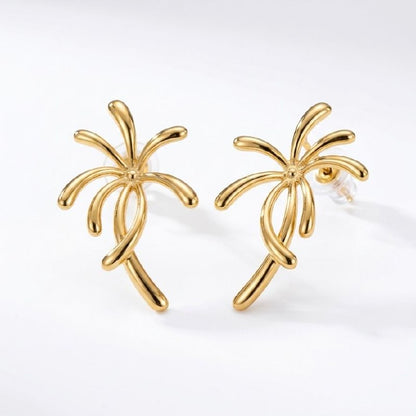Revaaj Aura Gold Abstract Stud Earrings
