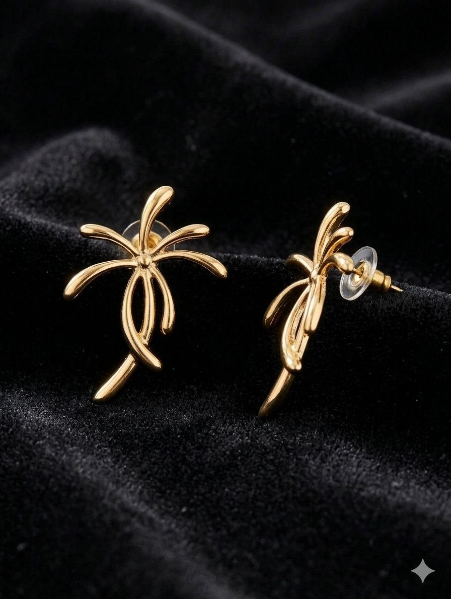Revaaj Aura Gold Abstract Stud Earrings