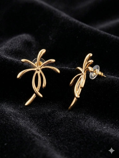 Revaaj Aura Gold Abstract Stud Earrings