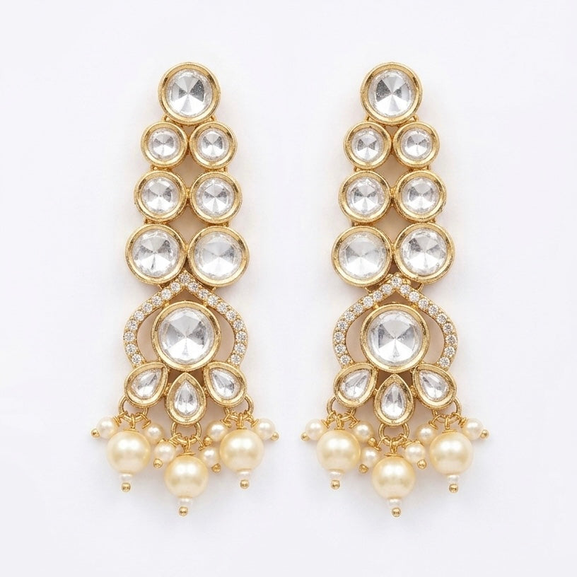 Revaaj Noor Kundan Pearl Drop Earrings