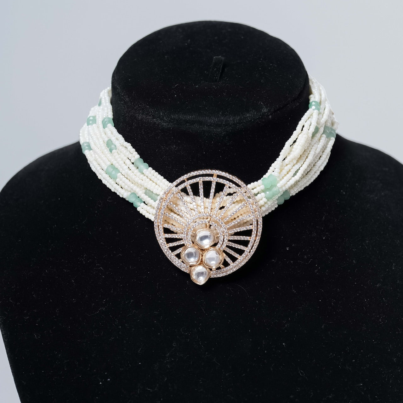 Contemporary Beaded Choker Necklace Set