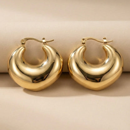 Revaaj Anti-Tarnish Gold Dome Hoop Earring