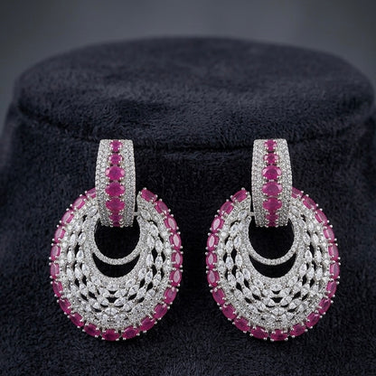 Rivaaya Ruby Halo Statement Earrings