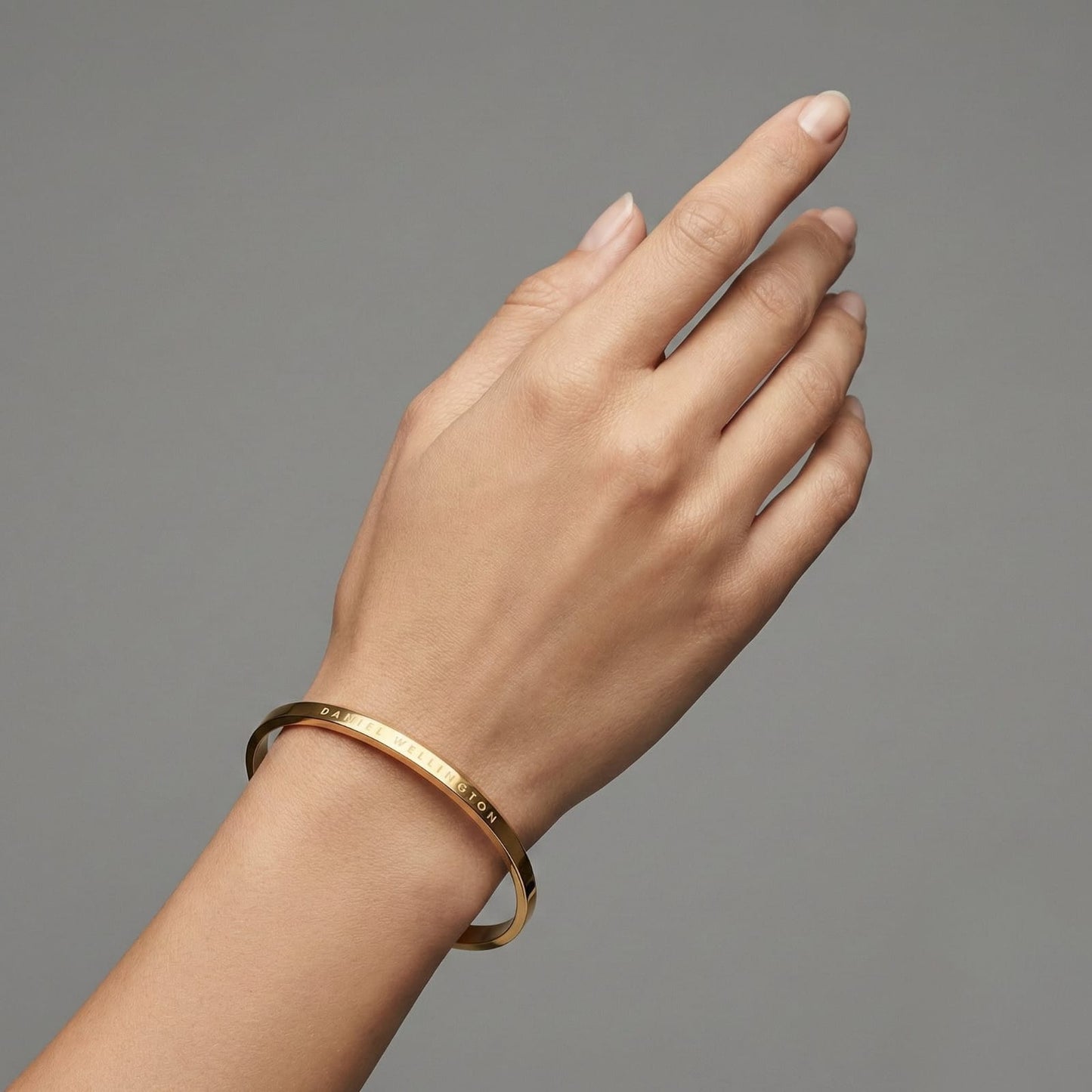 Minimalist Gold-Tone Engraved Cuff Bracelet
