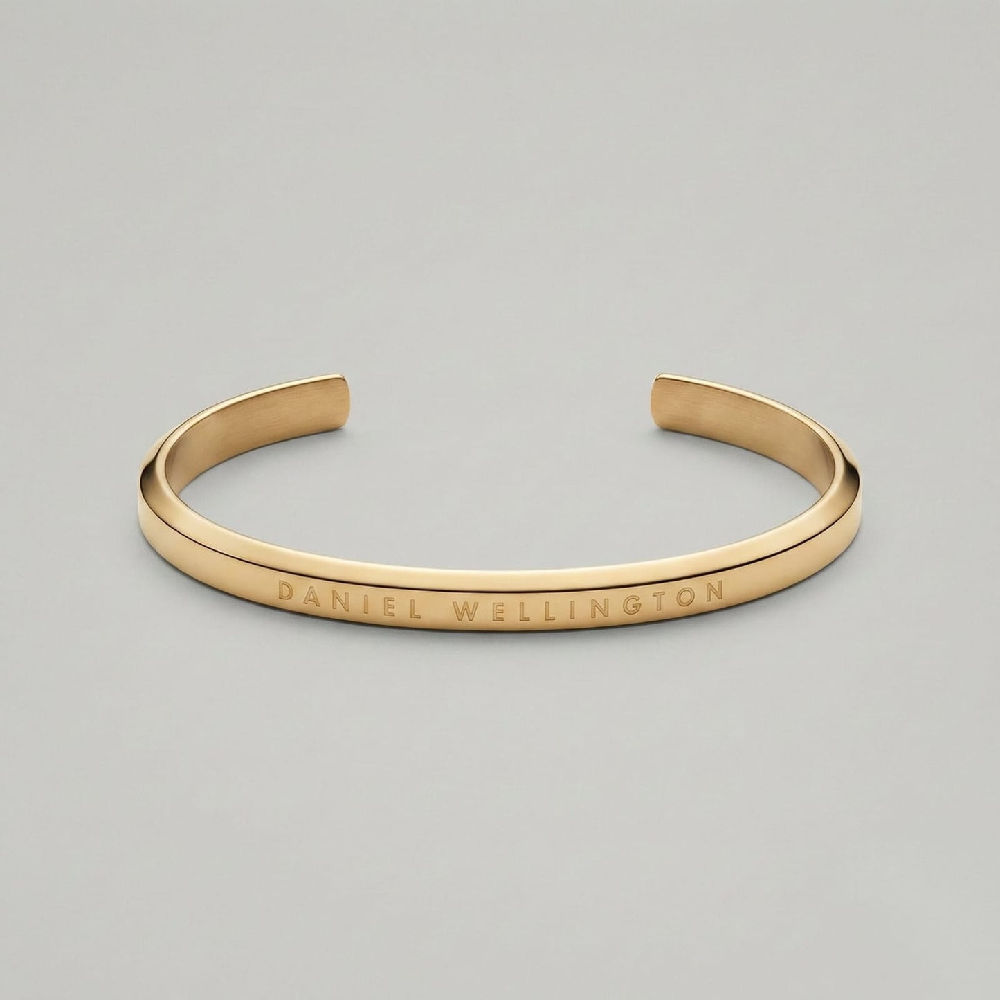 Minimalist Gold-Tone Engraved Cuff Bracelet
