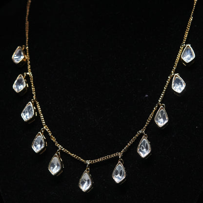 Elegant Teardrop Kundan Necklace Set