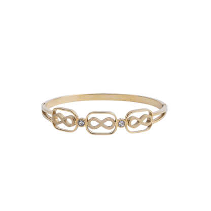 Gold Color Infinity Link Crystal Bangle
