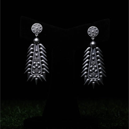 Tribal Oxidized Silver Statement Earrings