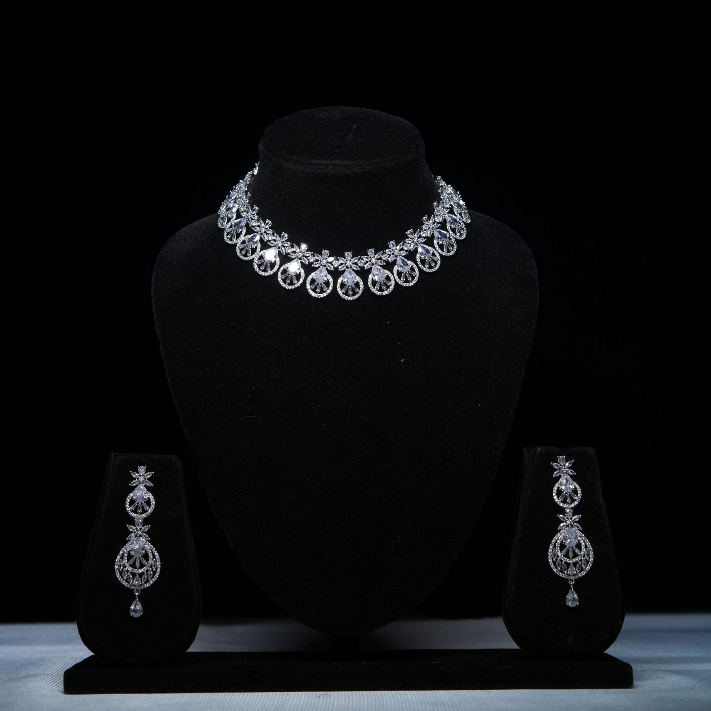 Dazzling Dewdrop Diamond Necklace Set