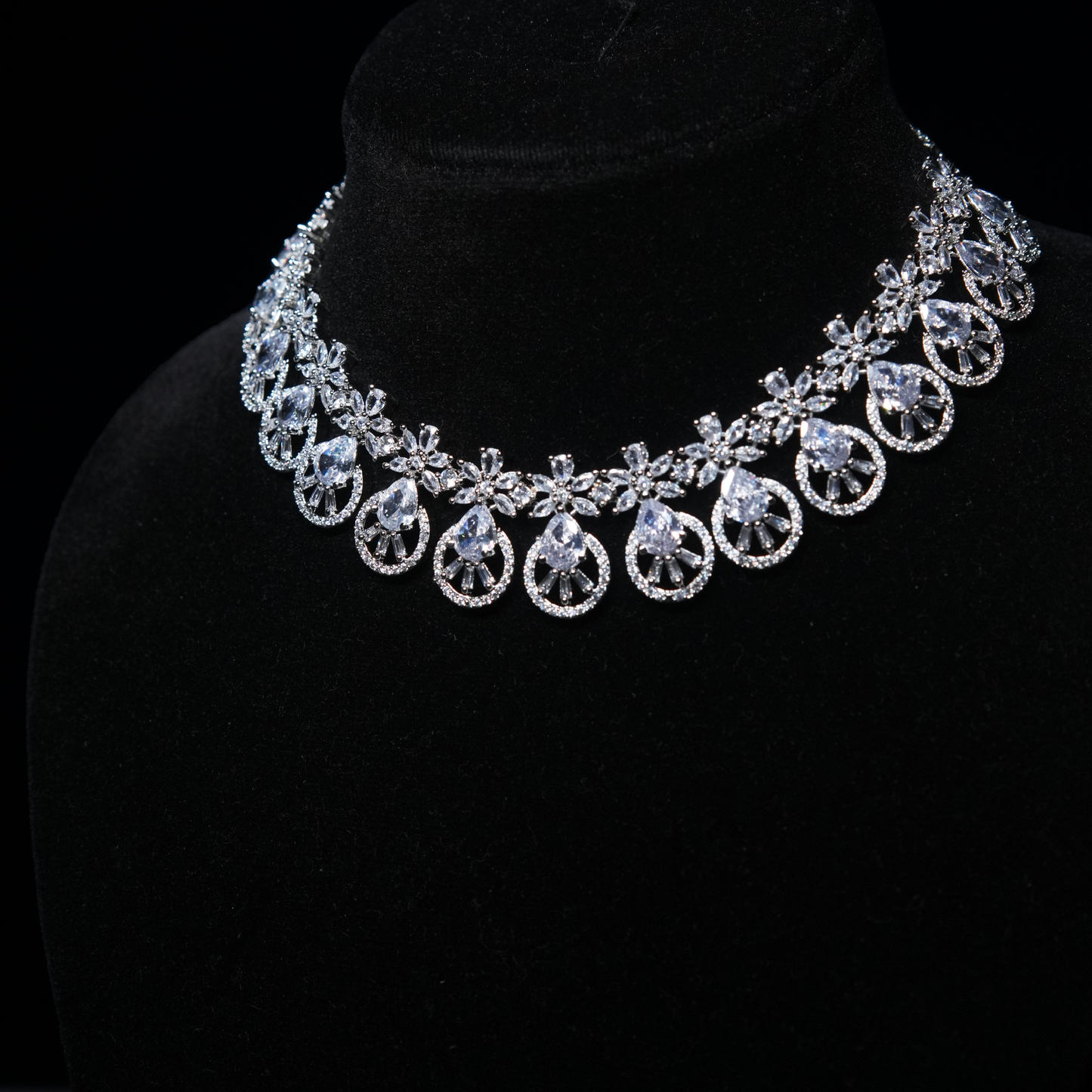 Dazzling Dewdrop Diamond Necklace Set