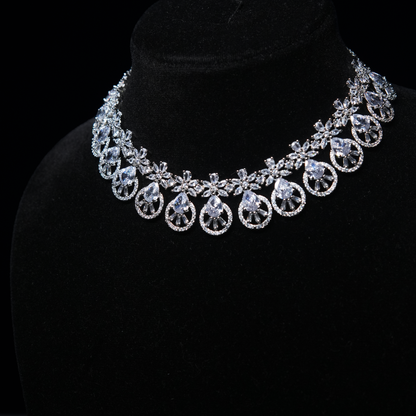 Dazzling Dewdrop Diamond Necklace Set