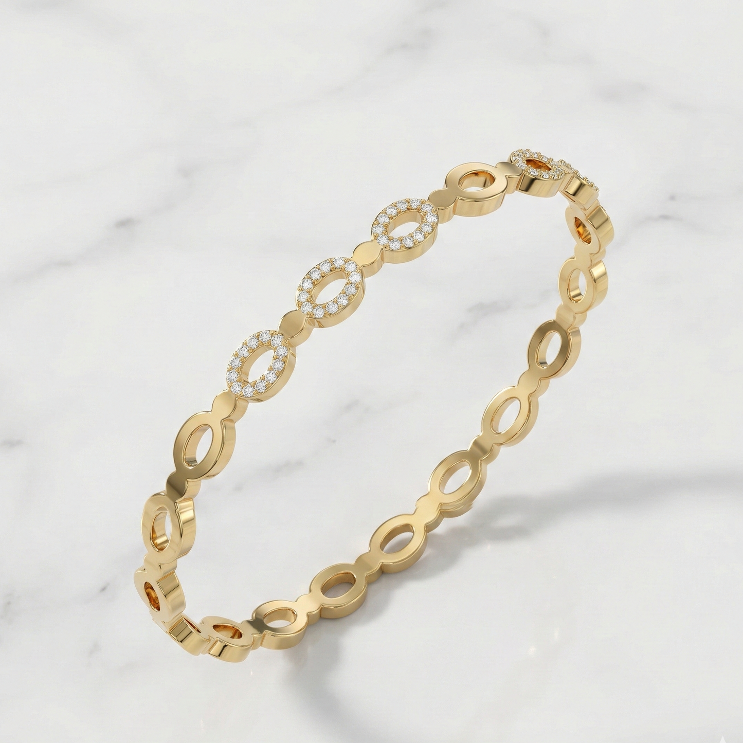 Gold-Tone Oval Link Crystal bracelet