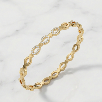 Gold-Tone Oval Link Crystal bracelet