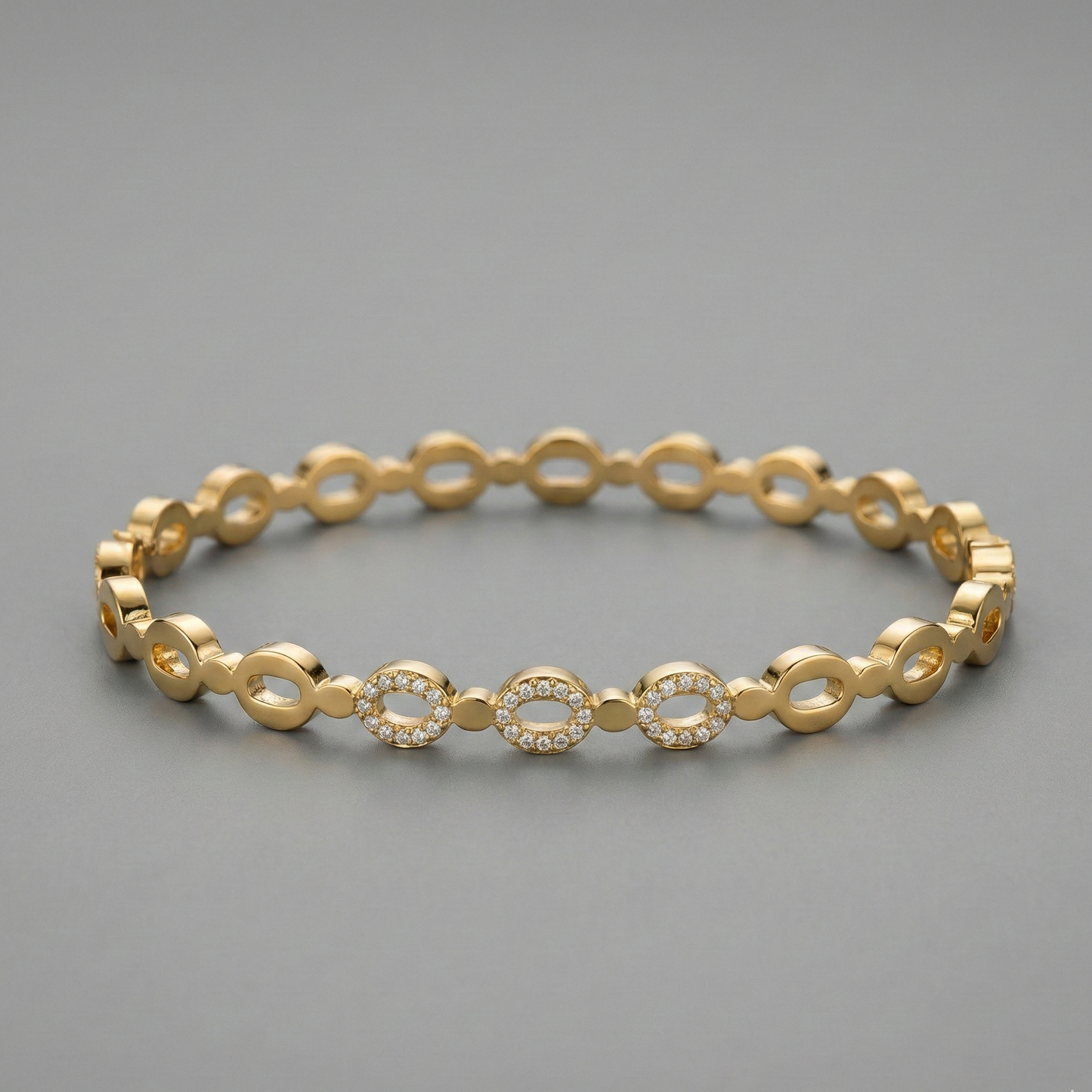 Gold-Tone Oval Link Crystal bracelet