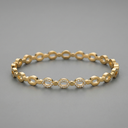 Gold-Tone Oval Link Crystal bracelet