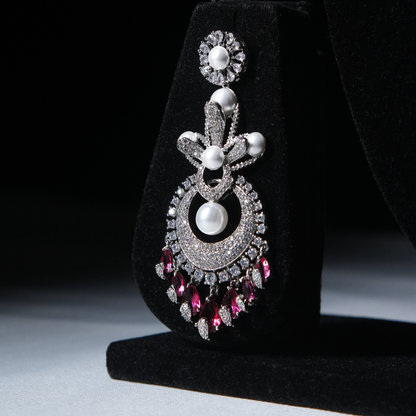 Ruby Cascade Pearl & Diamond Necklace Set