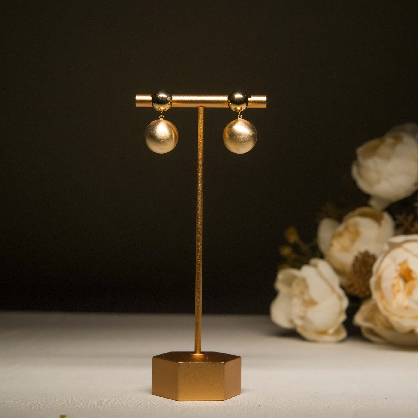 Matte Gold Dome Earrings