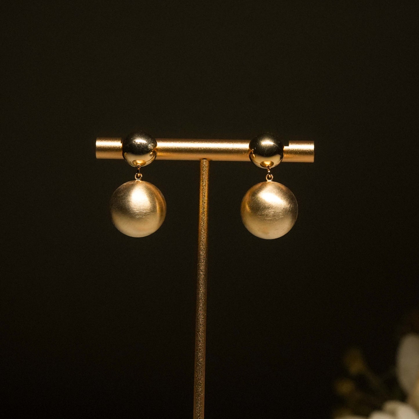 Matte Gold Dome Earrings