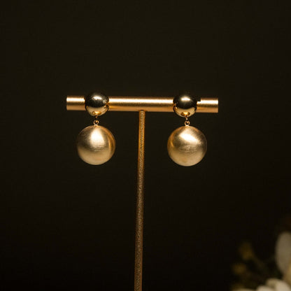 Matte Gold Dome Earrings