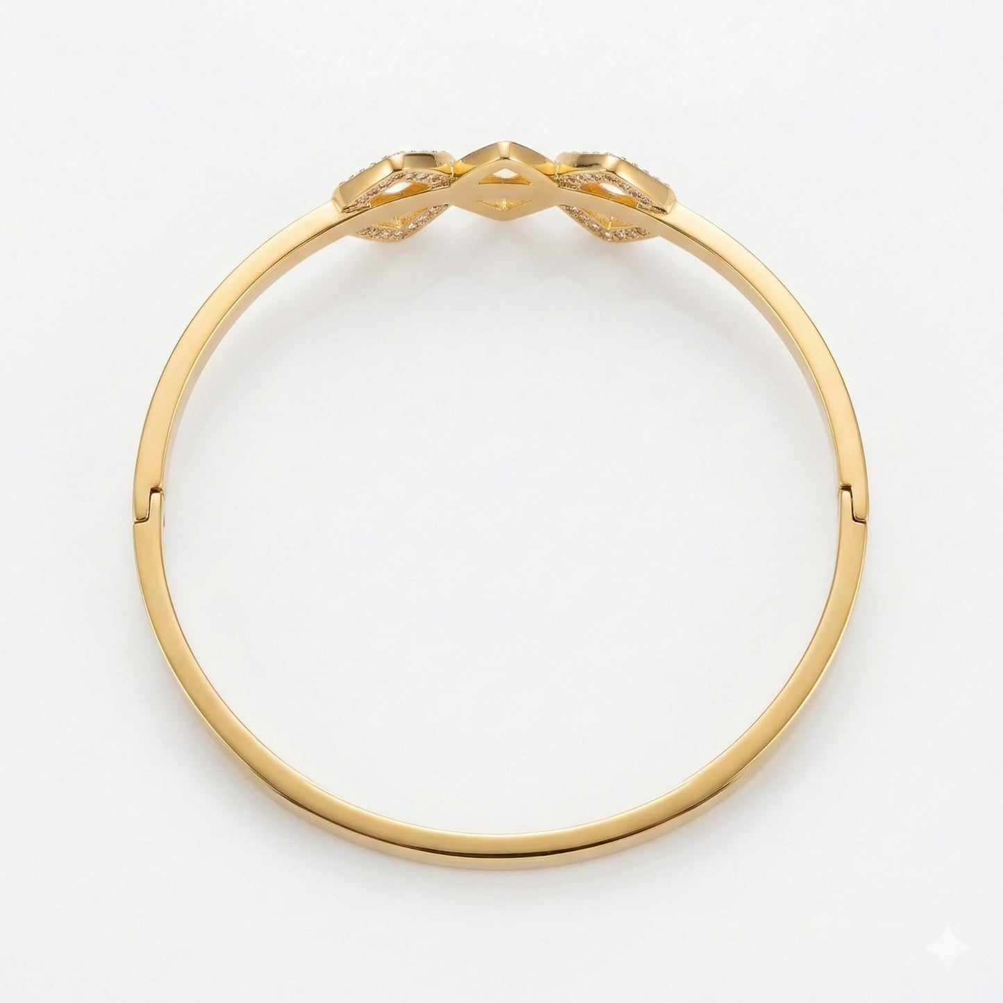 Geometric American Diamond Gold-Tone Bracelet