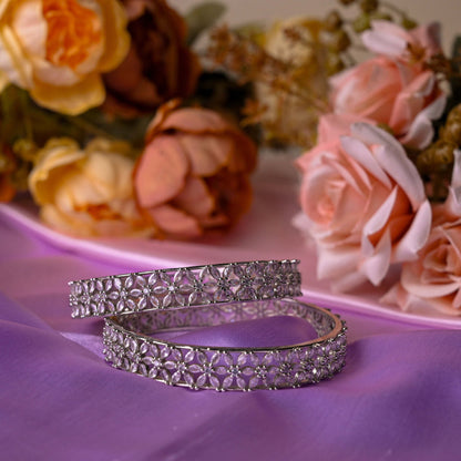 Floral Frost CZ Bangles